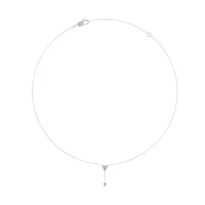 14K White Gold Round Diamond Necklace 1/3ct, 18" Silver Cable Chain Holiday Gift - Picture 1 of 5