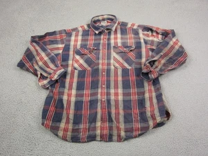 Camisa Carhartt De Colección Para Hombres 2XL XXL Rojo Azul Franela a Cuadros Años 70 Agujeros Golpeados - Imagen 1 de 17
