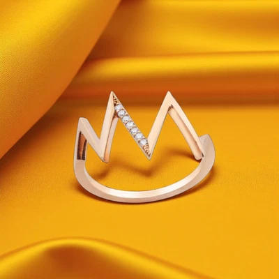 Anillo de boda de diamantes creado en laboratorio de corte redondo de 0,30 quilates para mujer enchapado en oro amarillo de 14 quilates Foto 1 de 4