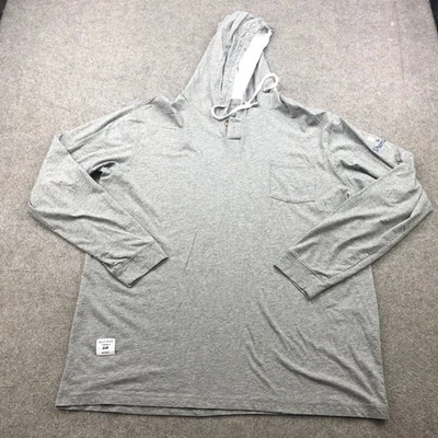 Camisa Calva Azul Para Hombres Grande Gris Henley Bolsillo Pullover Golf Con Capucha Foto 1 de 4