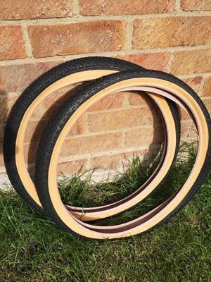 COLOURED STREET BMX TYRES BLACK GUMWALL 20 x 1.75 LS200 (PAIR, SINGLE & TUBES) - Image 1 of 3
