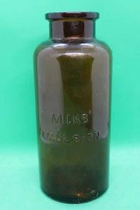 Vintage bottle Milk's Emulsion - wide mouth - Picture 1 of 4