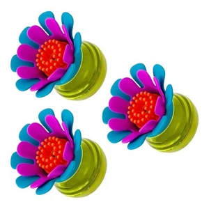 3 x Boon Forb Mini Dish Brush Blue Silicone Soft Bristles Nonstick Safe Grip - Picture 1 of 6