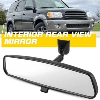 Black Interior Rear View Mirror ABS Glass For Toyota Tundra 2003-07 2008 2009 EV - Image 1 of 4