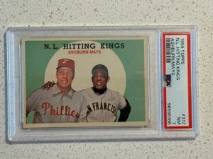 1959 Topps NL Hitting Kings Willie Mays Richie Ashburn #317 PSA 7 NM - Picture 1 of 2