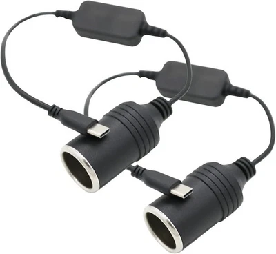 SEEHOM USB C to Car Cigarette Lighter Adapter Socket 12V Car Converter Plug Power Suppl