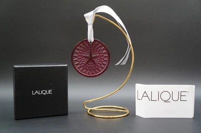 Lalique Crystal Ornament 2023 Plumes Red Xmas #10789800 NIB Star.