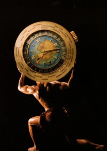 Orologio da polso mondo smaltato Patek Philippe stampa vintage 1984 1948 immagine orologio - Foto 1 di 3