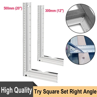 300mm (12") OR 500mm (20") Engineers Try Square Set Right Angle Guide With Level - Image 1 of 4