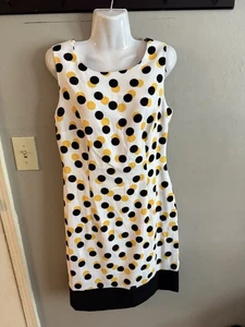 Ronni Nicole Dress Yellow And Black Polka-dot Women’s 10 Retro Vintage Pre-owned - Picture 1 of 4