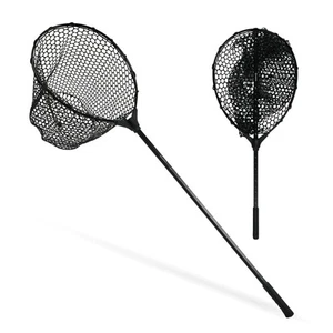 Fishing Net Fish Landing Net with Soft Rubber Mesh Bag, Large Fish Net with B... - Picture 1 of 8