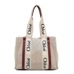 Chloe Handbag Tote Bag Bag Woody for women fashion item ivory canvas leather - Bild 1 von 12