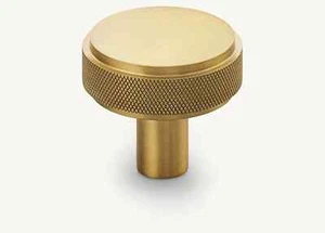 NEW Restoration Hardware LAMBETH KURLED KNOB 1.5” LG BURNISHED Brass CV - Picture 1 of 5