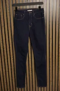 Mujer Levi's Vaqueros Azul Oscuro Algodón Elástico 721 High Rise Skinny W27 L30 - Imagen 1 de 10
