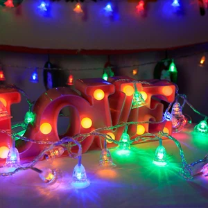 19.7ft LED Bell Light Strings Fairy Lights 8 Modes Hanging Lamp w/Remote Control - Picture 1 of 10