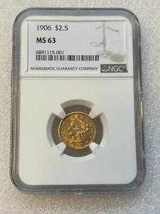 Liberty Head Quarter Gold Eagle 1906 $2,50 NGC MS-63 - Imagen 1 de 2