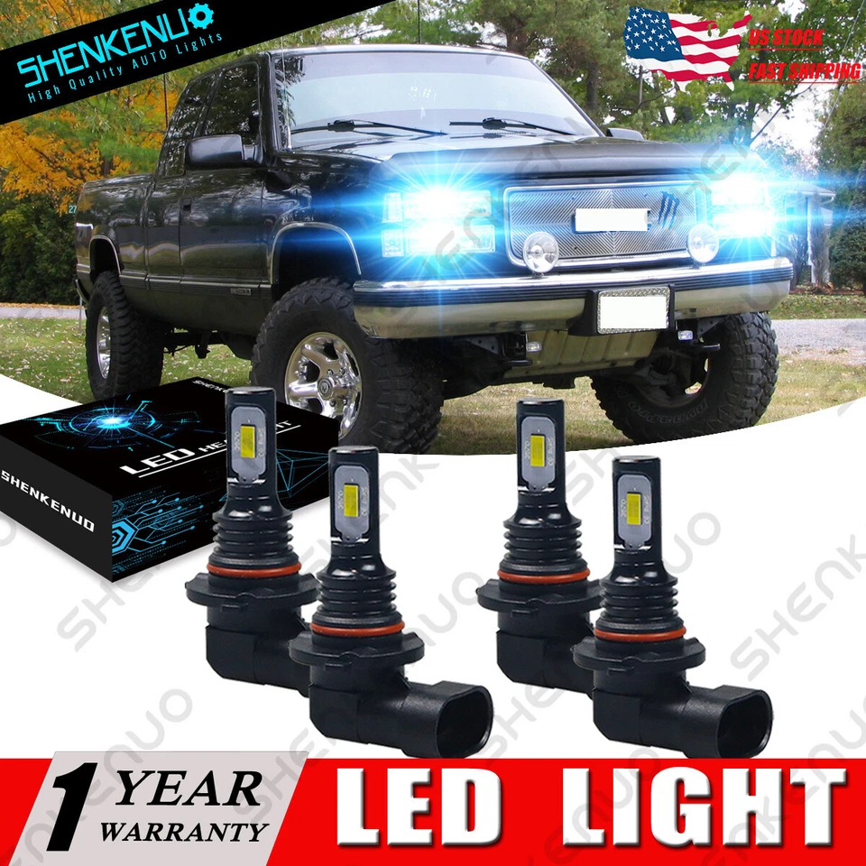 Kit combinado de bombillas LED delanteras altas y bajas para GMC K1500 K2500 Suburban 4X 8000K Foto 1 de 4