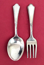 Lunt Chateau Thierry Sterling Silver Baby Infant Child's Fork & Spoon No Monos