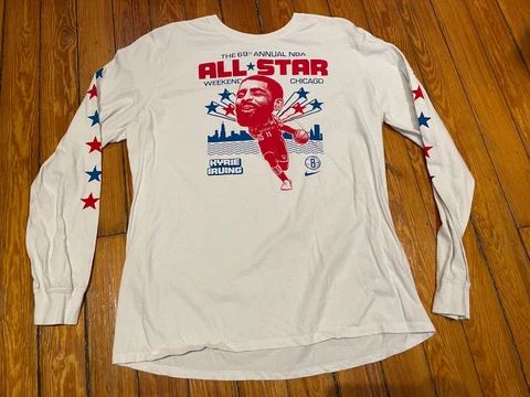 NBA All Star Game 2020 Chicago Nike Long Sleeve T Shirt Kyrie Irving Men XL Cover
