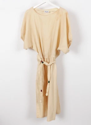 Vintage 50s Knit Teena Paige Women's Dress Belted Short Sleeve Day Dress Medium - Image 1 of 4