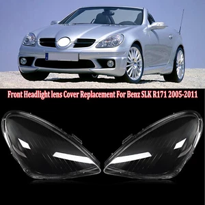 Pair Front Clear Headlight Lens Cover Shell For Mercedes-Benz SLK R171 2005-2011 - Picture 1 of 9