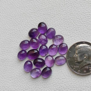 11X9 MM Oval shape 18pcs Natural purple amethyst cabochon wholesale lot R11952 - Picture 1 of 5
