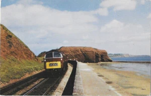 Railway Postcard BR Class 52 Cornish Riviera Express Langstone Rock Dawlish - Bild 1 von 2