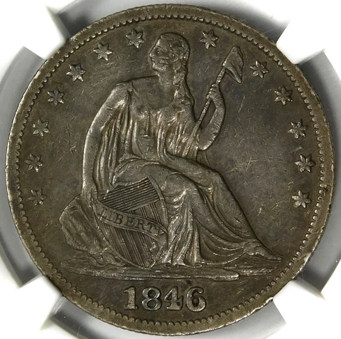 🪨🥶🦅❤️🤍💙NGC XF40 1846 O MEDIUM DATE SEATED LIBERTY HALF DOLLAR Cover