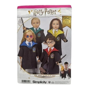 Pattern Harry Potter Outfits 18" Dolls Robe Shirt Sweater Pants Simplicity S8942 - Picture 1 of 3