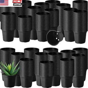 1500 Pcs 4 Inch Plastic Plants Nursery Pots Bulk Seed Starting Plant Pots with D - Picture 1 of 6