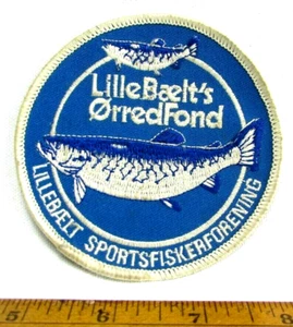 Vtg Lillebaelt Sportfiskerforening Orred Patch Denmark Danish Sport Trout Fish - Picture 1 of 3