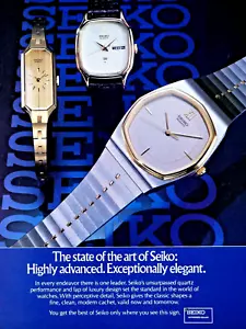 "Seiko Quarzo Vintage 1982 The State Of Art Stampa Originale Annuncio 8,5x11" - Foto 1 di 3