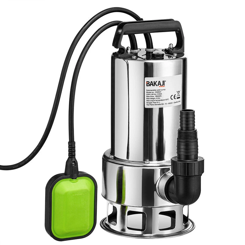 Pompa Immersione Sommersa Elettropompa Acque Scure Sporche 1100 W Profondita' 7M - Immagine 1 di 4