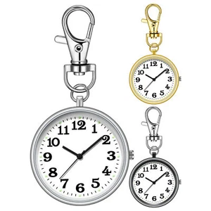 Outdoor Sport Clip-On Backpack Belt Metal Fob Pocket Watch Key Ring Nurse Watch - Picture 1 of 15