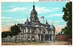 1947 Blackhawk Country Court House Building Waterloo Iowa IA Posted Postcard - Picture 1 of 2