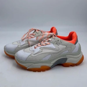 ASH ADDICT SNEAKERS WHITE LEATHER & ORANGE MESH - Picture 1 of 10