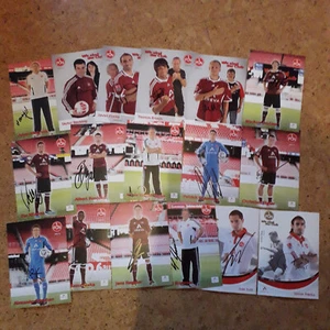 FCN Club Nürnberg 17 Autogrammkarten mit original Unterschrift Pinola u.a. - Bild 1 von 2