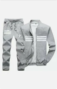 Lavnis Tracksuit Men's Casual Long Sleeve Running,Jogging, Gray, Size 2X-Large  - Picture 1 of 5