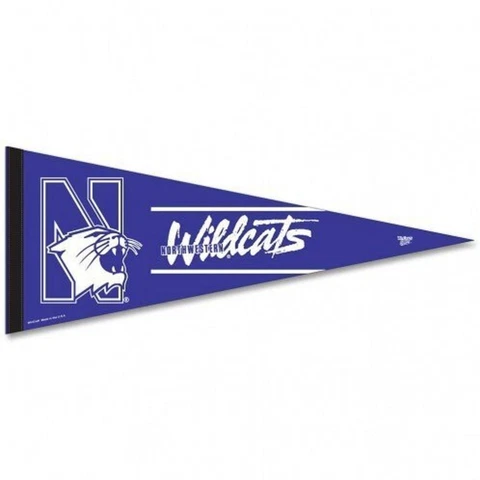 Northwestern Wildcats 12x30 Premium Wool Pennant [NEW] Sign Banner Wall Cave Cover