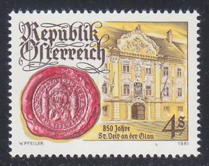 Austria 1981 MNH Mi 1675 Sc 1182 St.Veit an der Glan.Town Seal & Town Hall - Picture 1 of 1
