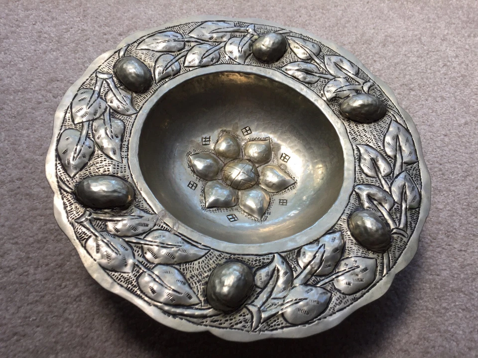 Antique Plata /Sterling German Bon Bon Dish, Silver Plate Floral Filigree, 1900s - image 1 of 4