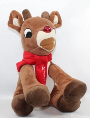 Peluche Rudolph The Red Nose Reno Dan Dee Luces sonido de movimiento 12" Foto 1 de 4