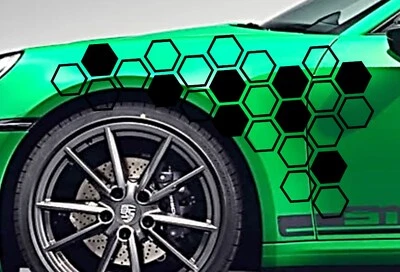 Calcomanía gráfica de vinilo HONEYCOMB rayas de carreras 21" x 39" (se adapta a Porsche todo tipo) Foto 1 de 4