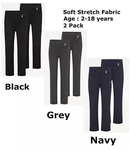 Pack de 2 Pantalones Escolares Jersey Pierna Ajustada Regreso a la Escuela Colgante Corazón para Niñas - Imagen 1 de 14