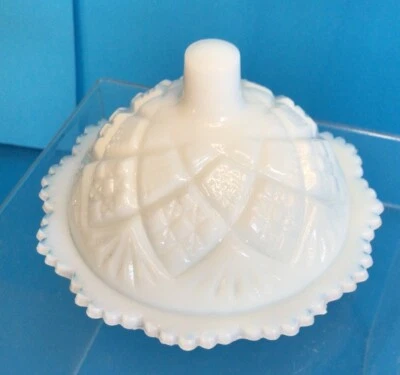 Vintage Westmoreland Milk Glass Thumbelina Dome Lid Butter Dish 3.5" - Image 1 of 4