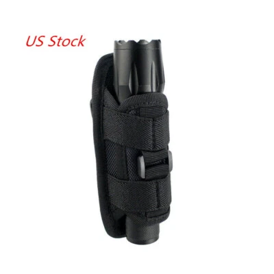 Tactical Flashlight Pouch Holster Torch 360 Degrees Rotatable Light Holder