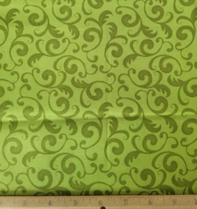 Moda Cotton Fabric Kate Spain 12 Days of Christmas #27023 Cotton Fabric Green - Picture 1 of 3