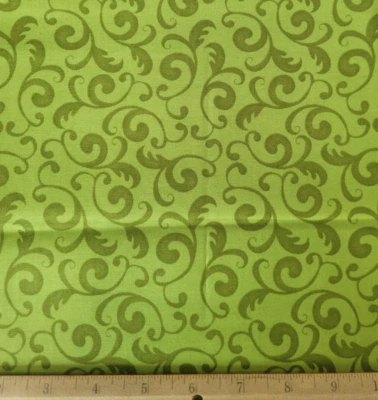 Moda Cotton Fabric Kate Spain 12 Days of Christmas #27023 Cotton Fabric Green - Image 1 of 3