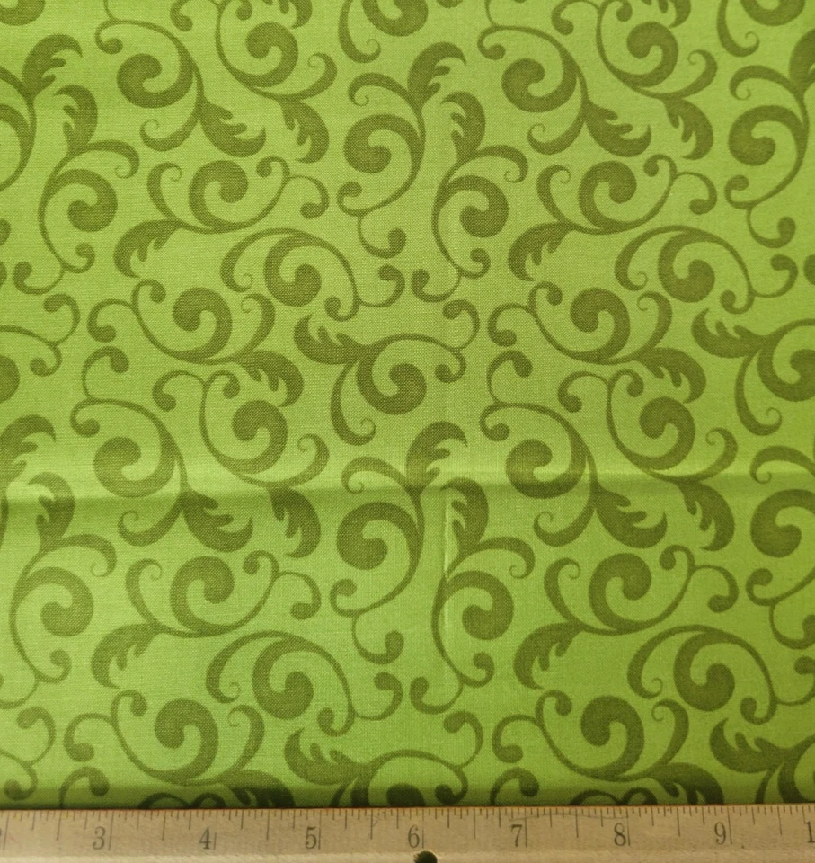 Moda Cotton Fabric Kate Spain 12 Days of Christmas #27023 Cotton Fabric Green - Image 1 of 3