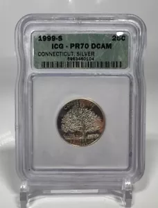 1999-S Silver Proof Connecticut Quarter ICG PR-70 DCAM - Great Eye Appeal - Picture 1 of 4